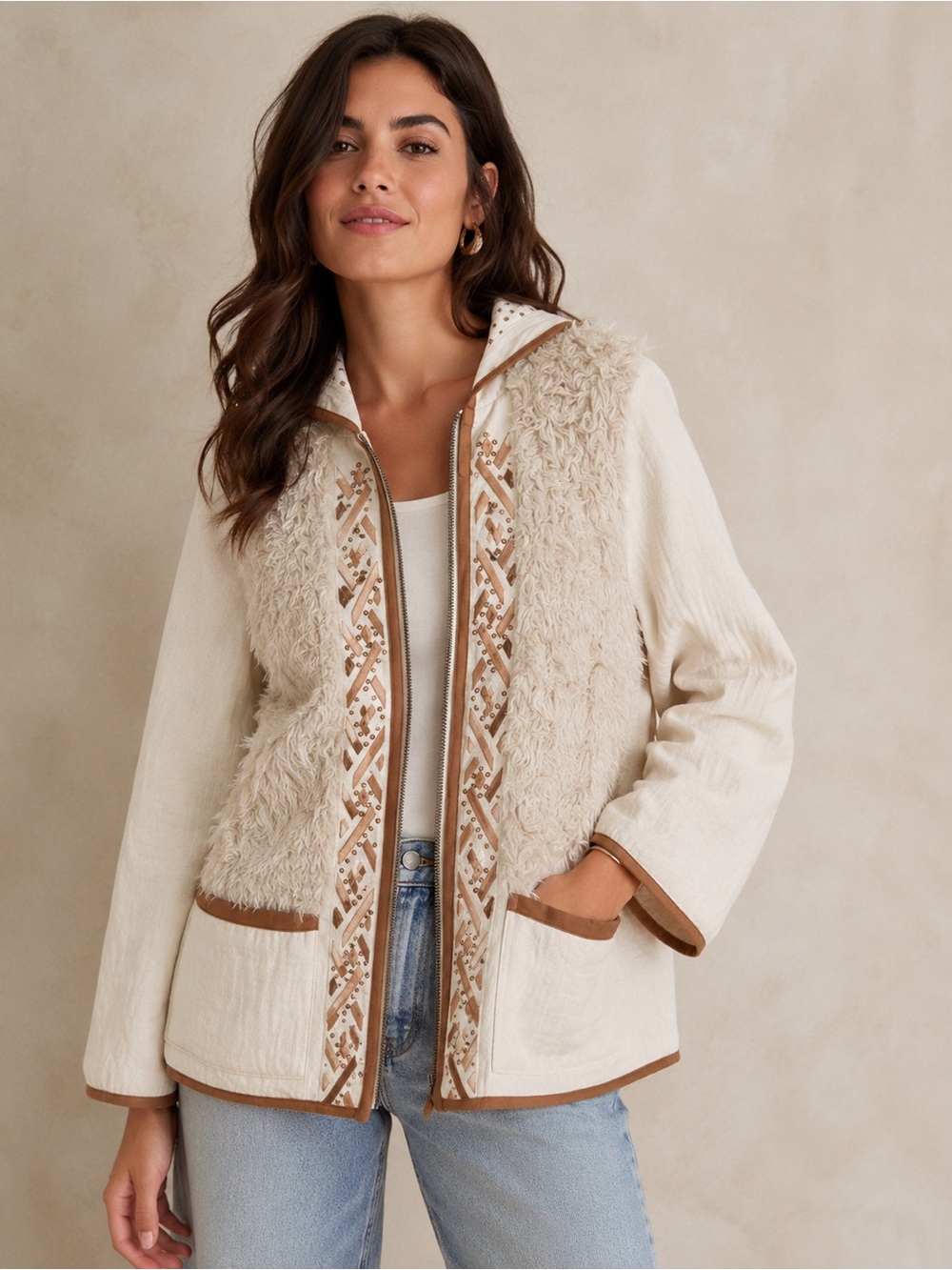 New Anthropologie Hei Hei Highlands Coat- Ivory